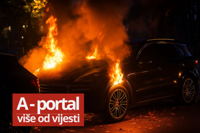 Zapaljeni Porsche u Tuzli je vlasništvo službenika MUP-a TK?