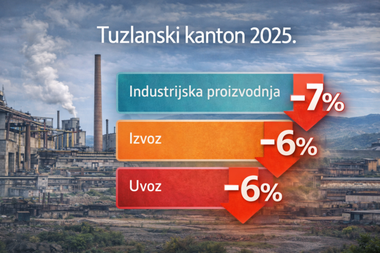 Ekonomski minus u Tuzlanskom kantonu: 2025. godina pokazala slabosti kantonalne politike