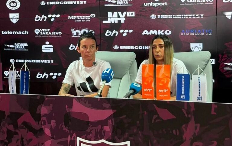 Alisa Spahić i Amela Kršo najavljuju evropsku utakmicu SFK 2000 Sarajeva
