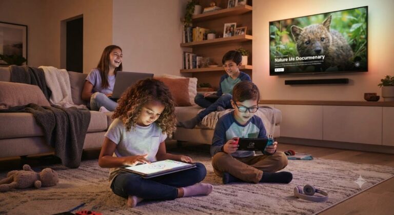 Dijete koristi tablet dok roditelj prati sadržaj