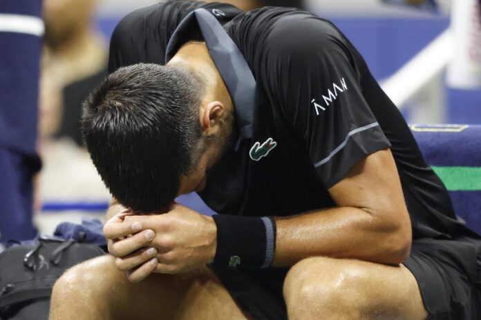 Novak Đoković tokom meča protiv Marijana Navonea na US Openu