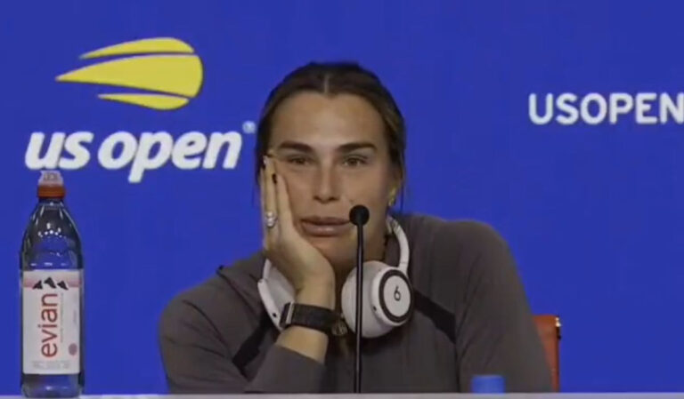 Aryna Sabalenka tokom konferencije za medije nakon pobjede na US Openu