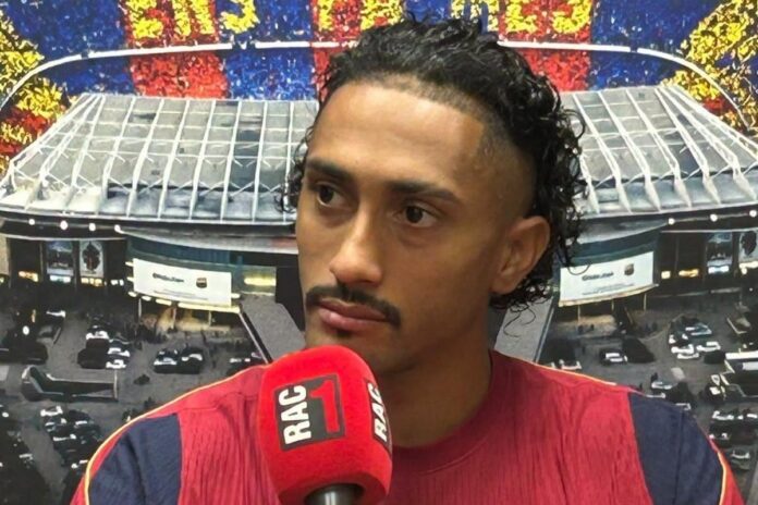 Raphinha u dresu Barcelone tokom utakmice