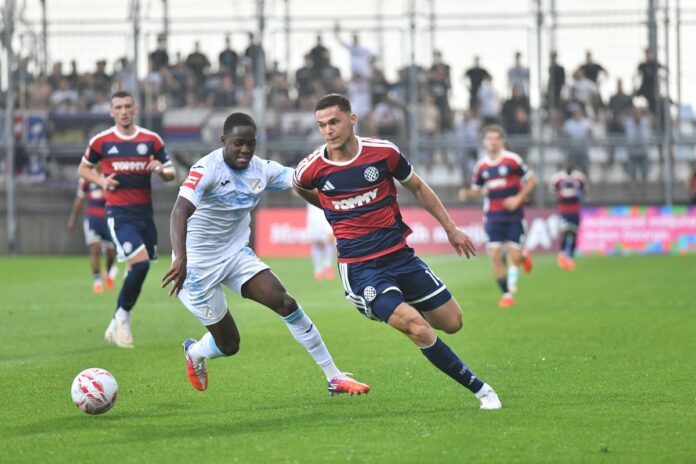 Detalj derbija Rijeke i Hajduka na stadionu Rujevica