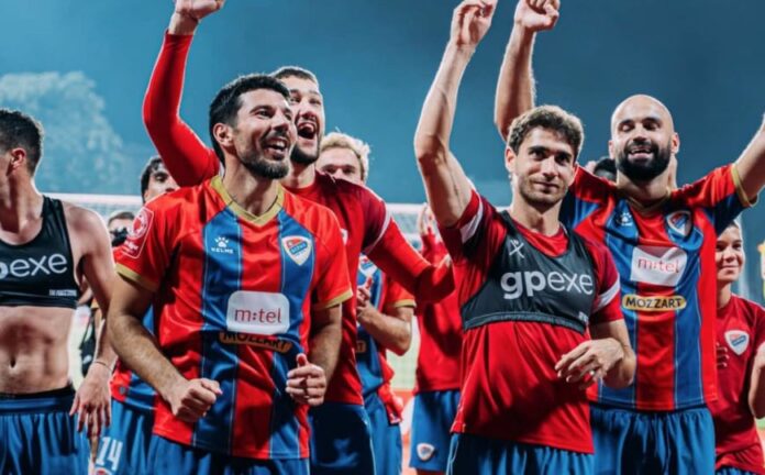 Detalj derbija Borca i Zrinjskog na Gradskom stadionu u Banjoj Luci
