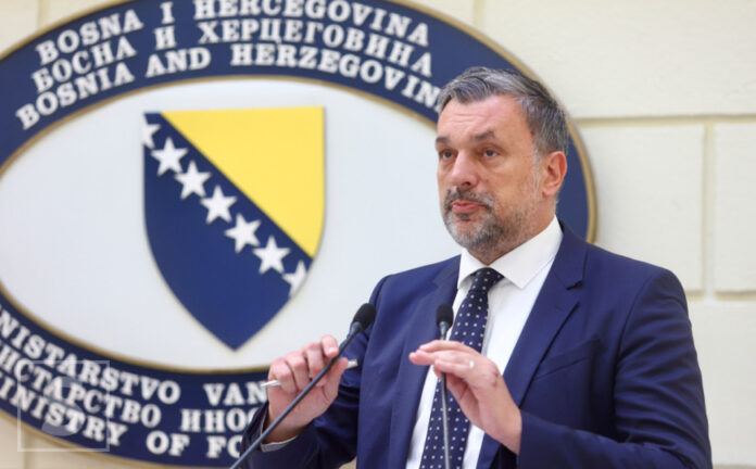Elmedin Konaković tokom apela za međunarodnu reakciju zbog sahrane Ratka Mladića