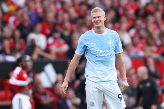 Erling Haaland u dresu Manchester Cityja tokom utakmice