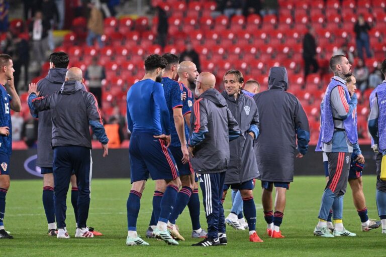Luka Modrić slavi pogodak za Hrvatsku protiv Češke