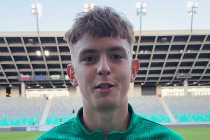 Matej Henjak u dresu Olimpije Ljubljana tokom fudbalske utakmice