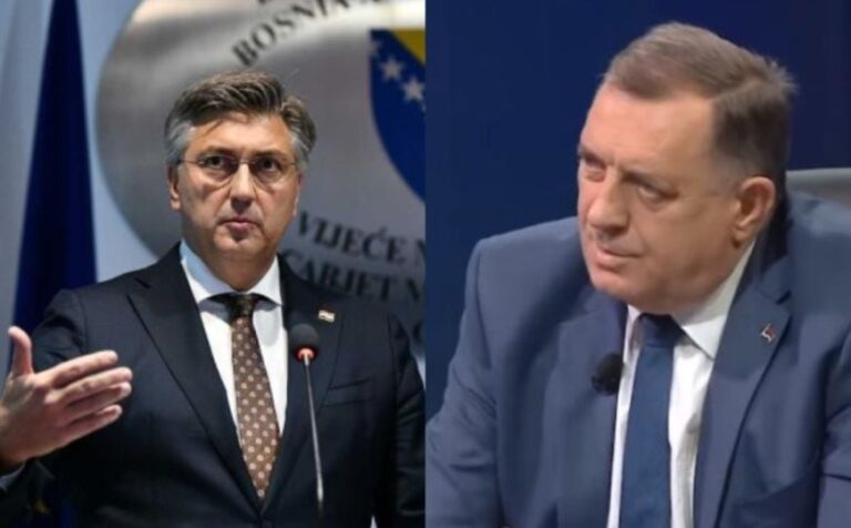 Andrej Plenković tokom konferencije za medije u Mostaru