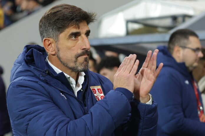 Veljko Paunović tokom utakmice Srbije i Grčke u Beogradu