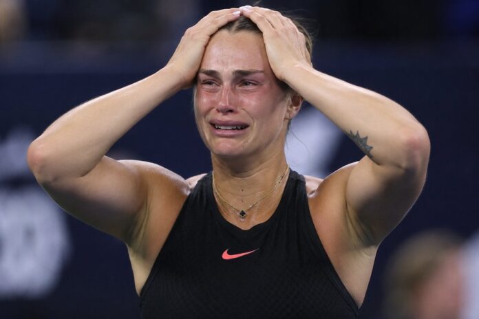 Aryna Sabalenka tokom teniskog meča na US Openu