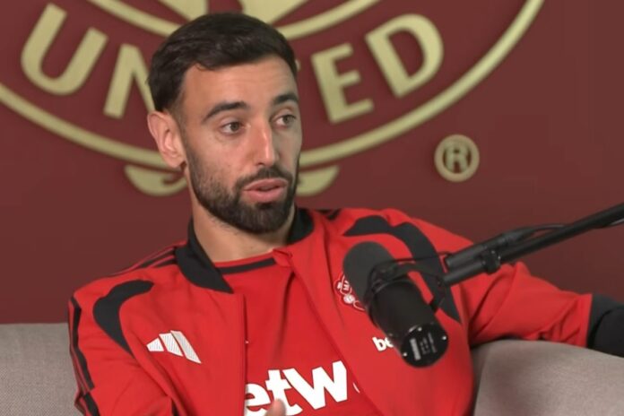 Bruno Fernandes u dresu Manchester Uniteda tokom utakmice