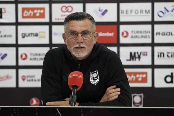 Zoran Zekić na konferenciji za medije nakon pobjede Sarajeva nad Slogom