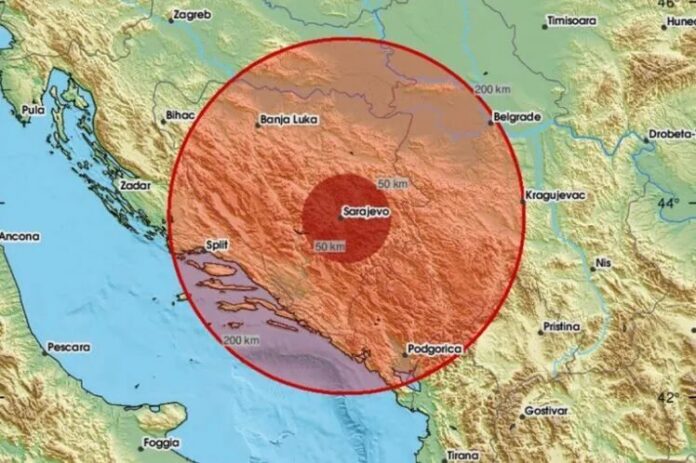 Zemljotres kod Sarajeva jačine tri stepena registrovan u blizini Pala - Facebook Seizmološka ilustracija zemljotresa u blizini Pala i Sarajeva