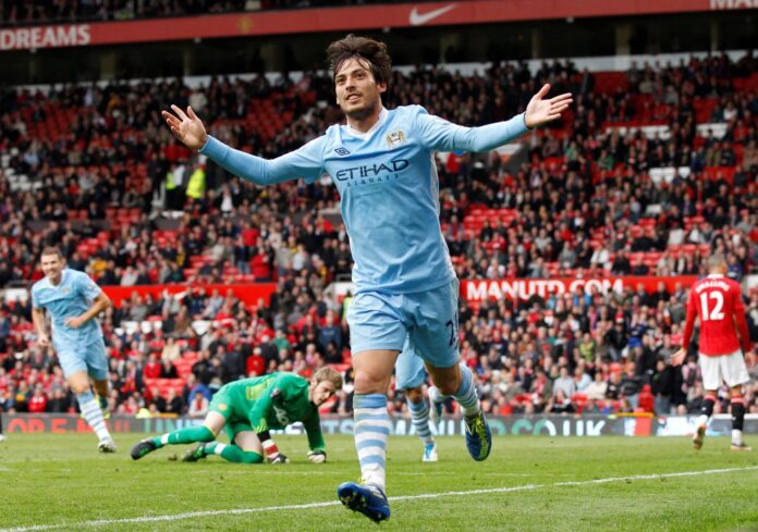 David Silva u dresu Manchester Cityja tokom fudbalske utakmice