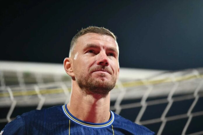 Edin Džeko tokom oproštaja od reprezentacije BiH na Bilinom polju