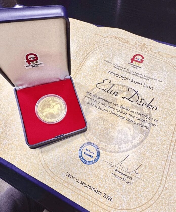 Edin Džeko dobitnik Medaljona Kulina bana