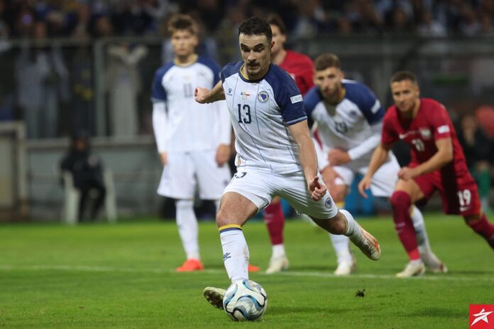 Ivan Bašić tokom nastupa za reprezentaciju Bosne i Hercegovine