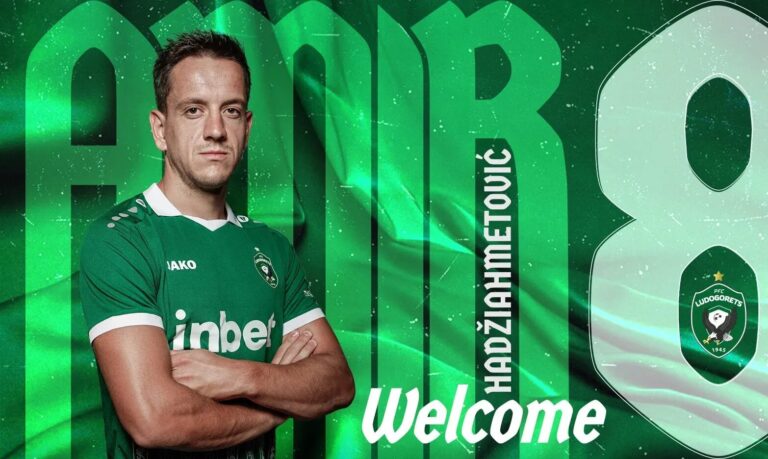 Amir Hadžiahmetović tokom debija za Ludogorets protiv Arde