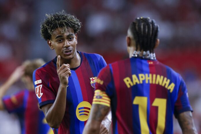 Raphinha tokom utakmice Barcelone nakon problema s desnim bedrom