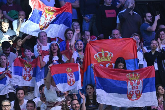Vaterpolisti Srbije tokom utakmice reprezentacije
