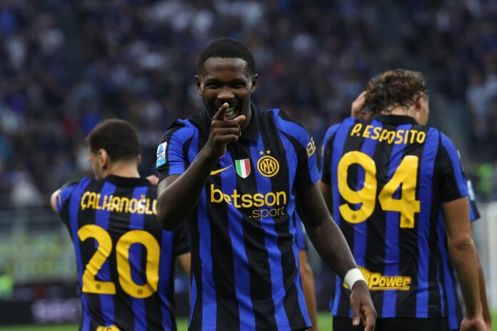 Marcus Thuram slavi pogodak za Inter protiv Parme